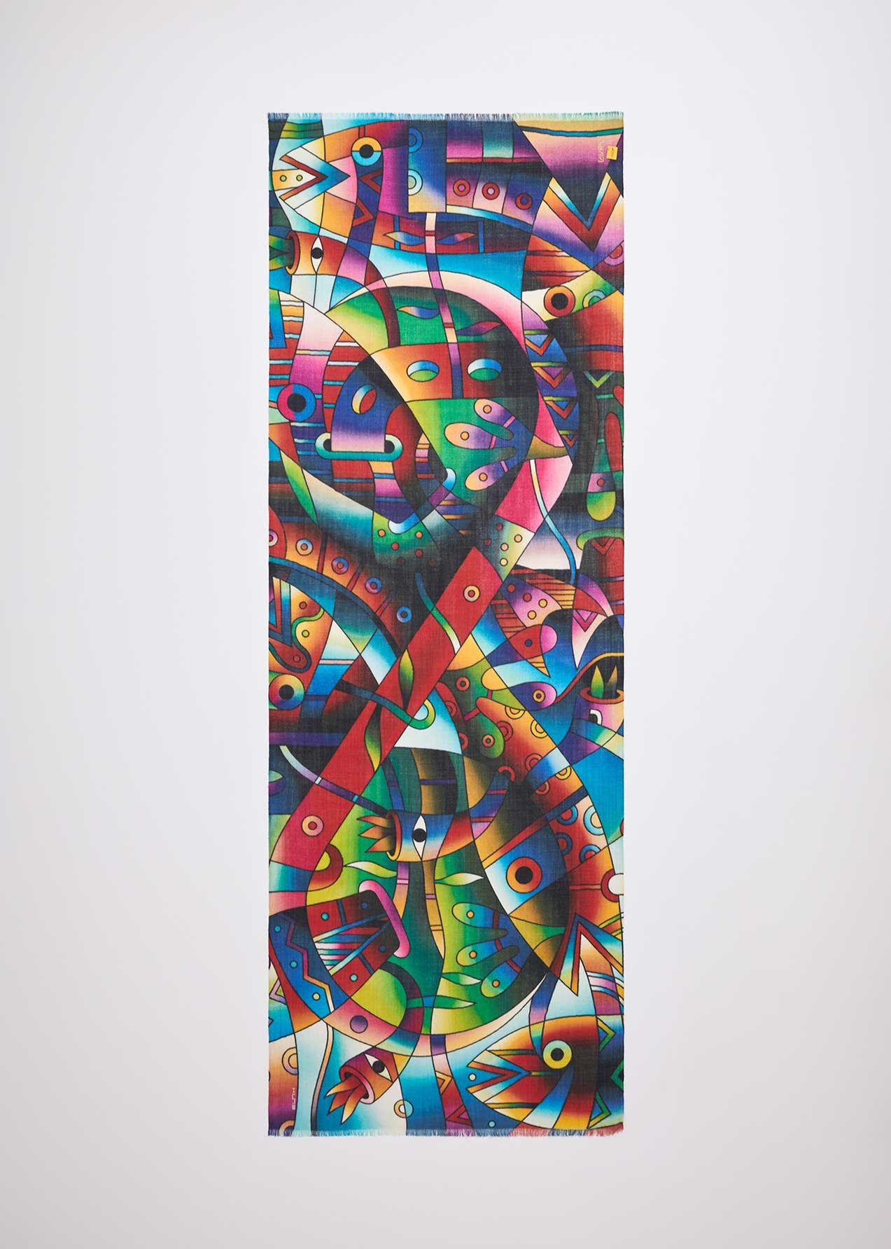 "Danza De Los Peces Al Yacumama II" Shawl De Baby Alpaca & Seda