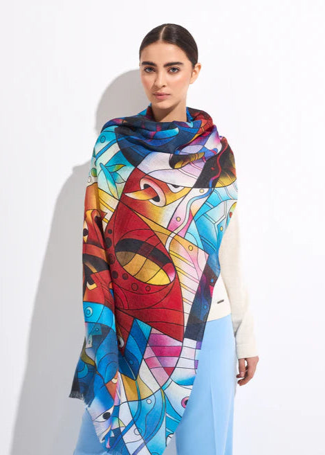 "The Spirit of the Earth's Abundance I" Baby Alpaca & Silk Shawl