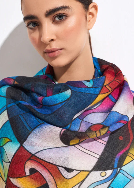 "The Spirit of the Earth's Abundance I" Baby Alpaca & Silk Shawl