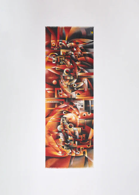 "A Dance Dedicated to the Gods of Fire" Baby Alpaca & Silk Shawl