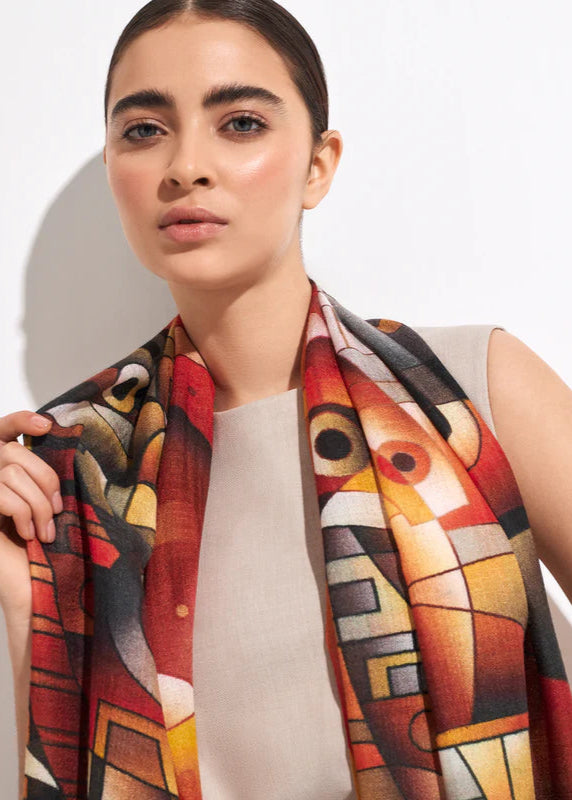 "A Dance Dedicated to the Gods of Fire" Baby Alpaca & Silk Shawl