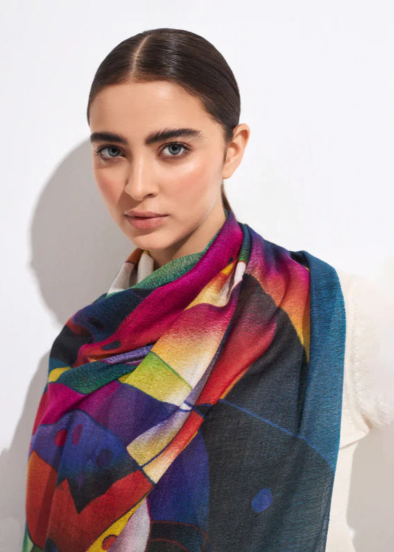 "Cosmic Equilibrium" Baby Alpaca & Silk Shawl