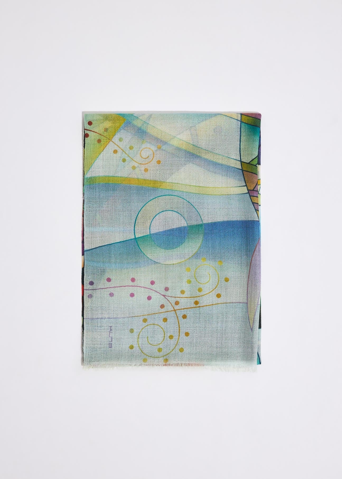 "Water's Celebration in Blue II" Baby Alpaca & Silk Shawl