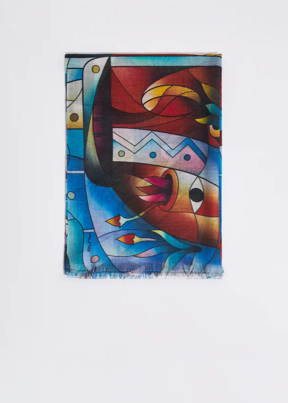 "The Spirit of the Earth's Abundance I" Baby Alpaca & Silk Shawl