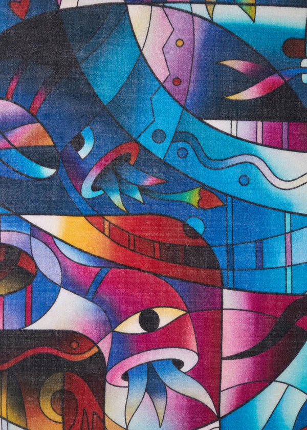 "The Spirit of the Earth's Abundance I" Baby Alpaca & Silk Shawl