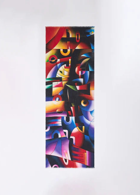 "The Wanderer's Sunset" Baby Alpaca & Silk Shawl