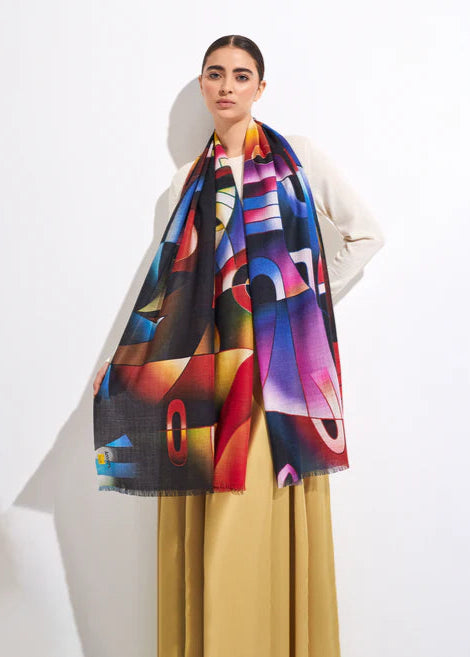 "The Wanderer's Sunset" Baby Alpaca & Silk Shawl