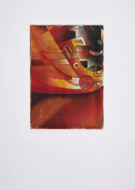 "A Dance Dedicated to the Gods of Fire" Baby Alpaca & Silk Shawl