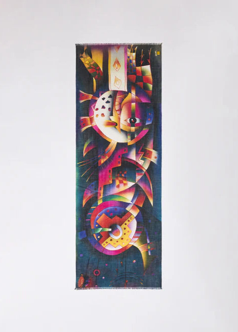 "Cosmic Equilibrium" Baby Alpaca & Silk Shawl