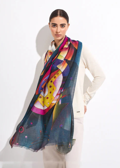 "Cosmic Equilibrium" Baby Alpaca & Silk Shawl