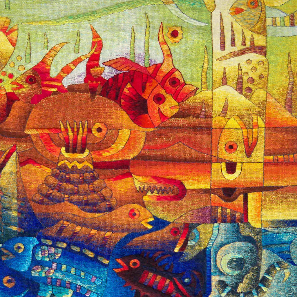 Marine Totem and Manta Ray Fish <br>47 x 55"