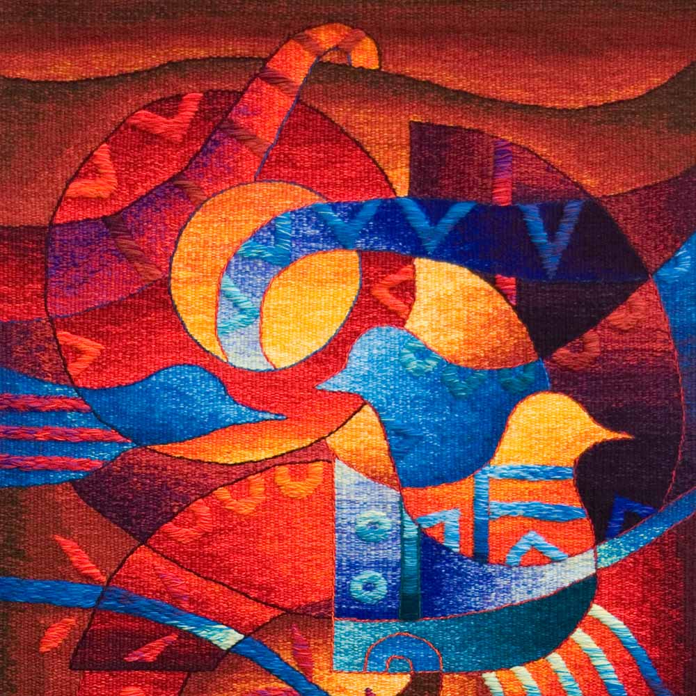 Birds with Laurel <br>51 x 23"