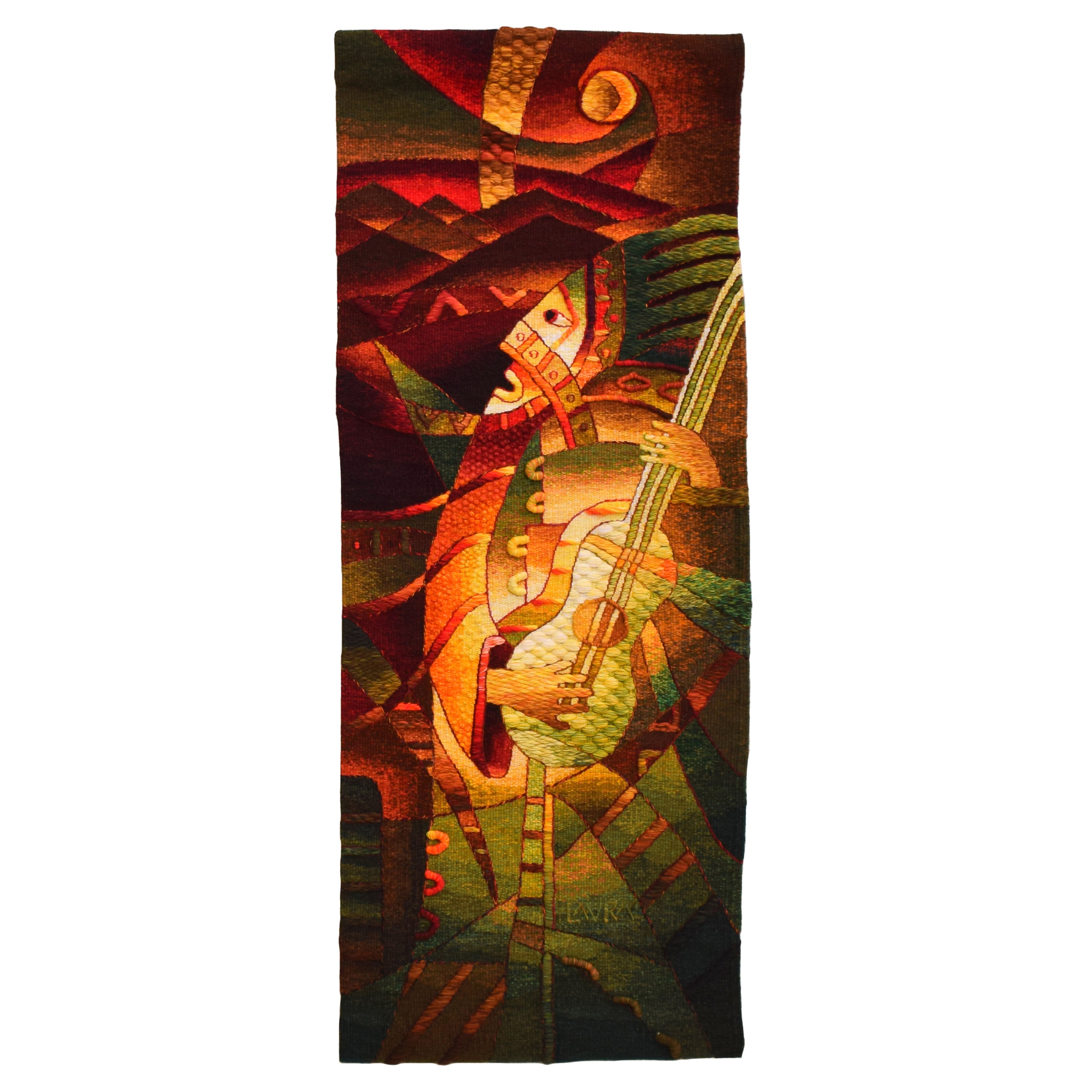 Guitar at Sunset <br>55 x 19″