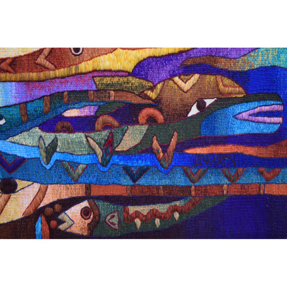 Nine Manta Ray Fish <br>39 x 57"