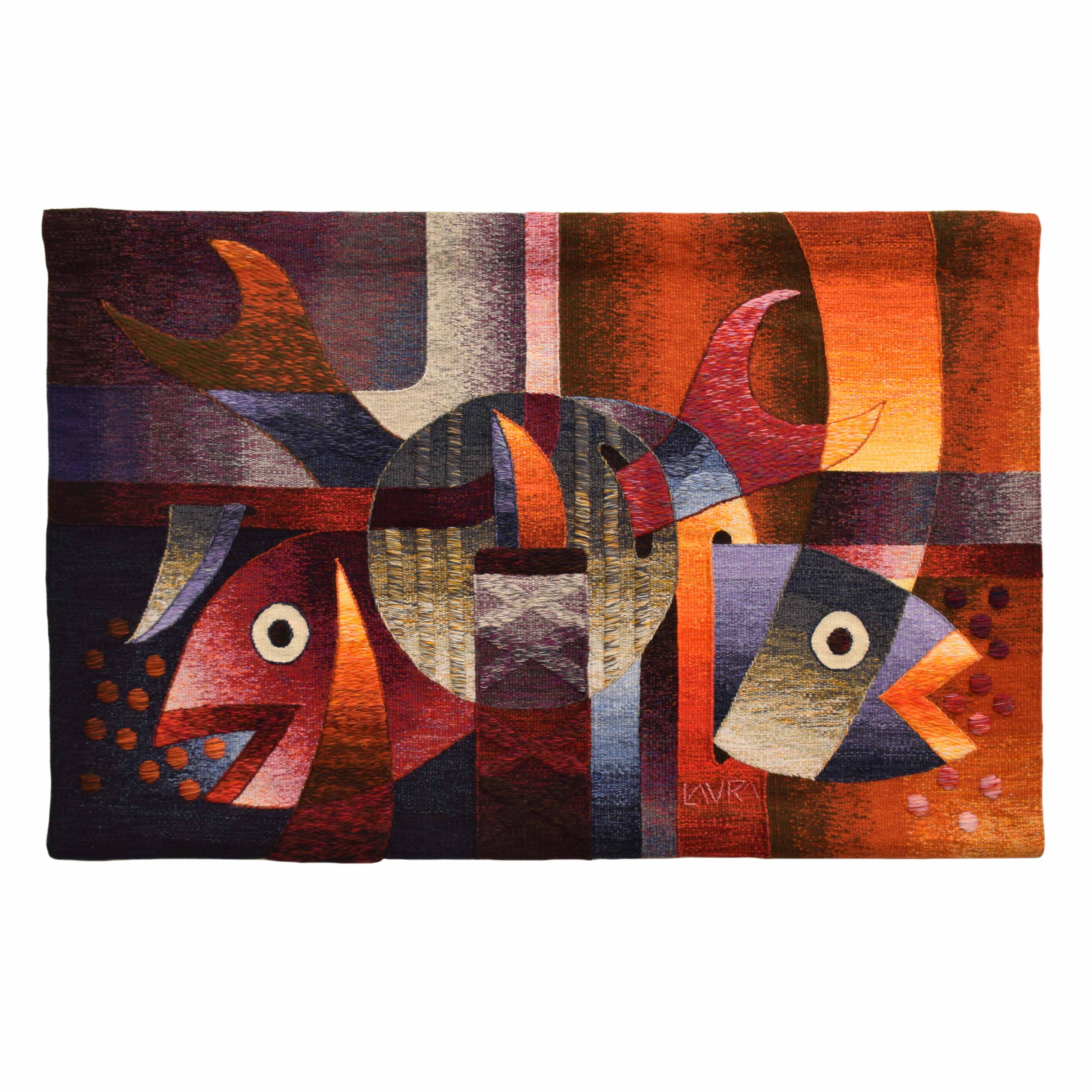 Fish in Harmony with the Sun <br>23 x 39″