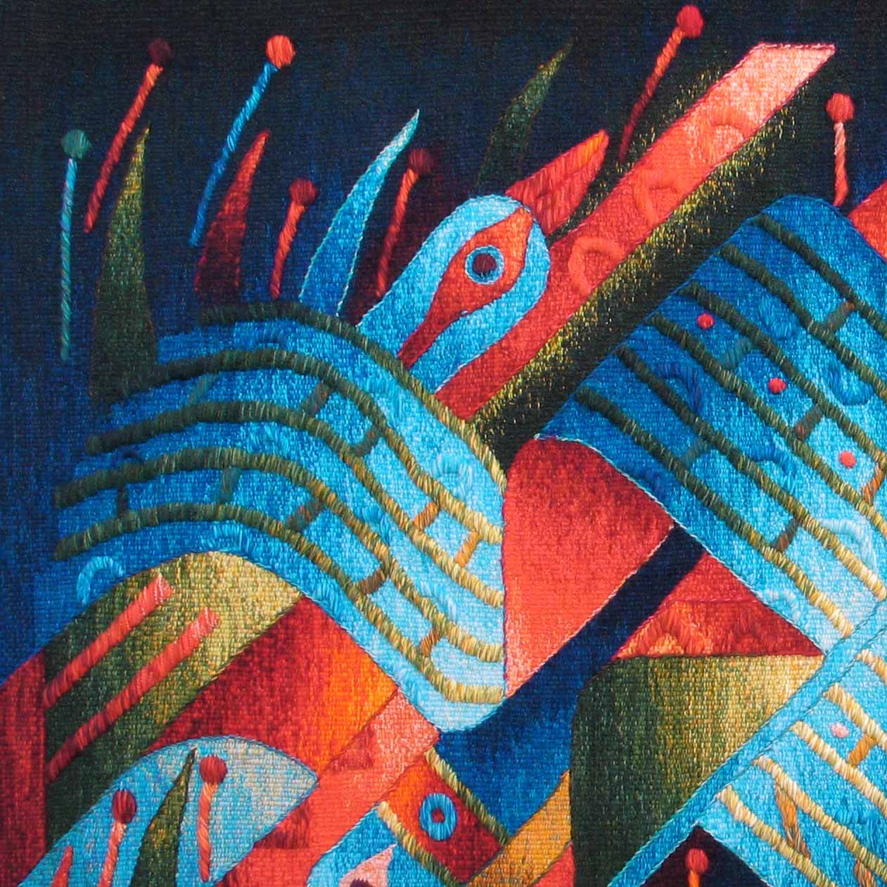 Flight of Birds Over Flower Fields <br>39 x 59"