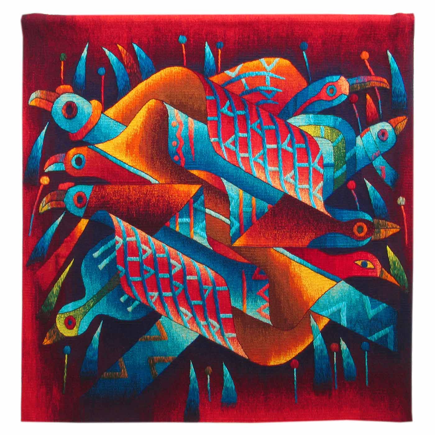 Birds on the Harvest Field III <br>47 x 47"